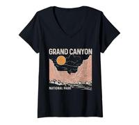 Donna Grand Canyon Arizona Vintage Maglietta con Collo a V