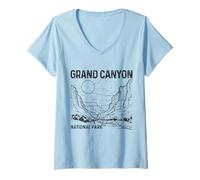 Donna Grand Canyon Arizona Vintage Maglietta con Collo a V