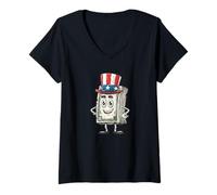 Donna Grande Cartone Animato Dollar Bill Costume per US Colori e Cash Fan Maglietta con Collo a V