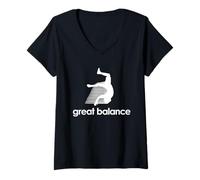 Donna Grande Equilibrio: Acrobat Flip, Ginnastica, Parkour, & Sport Maglietta con Collo a V