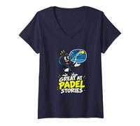 Donna Grandi racconti Padel Maglietta con Collo a V