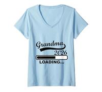 Donna Grandma 2026 Loading Progresso Nonna Maglietta con Collo a V