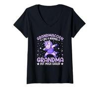 Donna Grandmacorn come una nonna normale ma molto più cool Maglietta con Collo a V