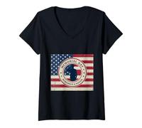Donna Graziosa maglietta da donna con bandiera statunitense con grafica patriottica Maglietta con Collo a V