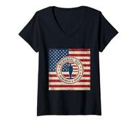 Donna Graziosa maglietta da donna con bandiera statunitense con grafica patriottica Maglietta con Collo a V