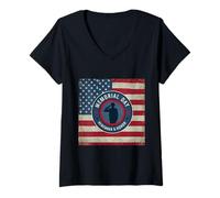 Donna Graziosa maglietta da donna con bandiera statunitense con grafica patriottica Maglietta con Collo a V