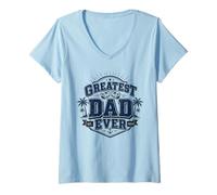 Donna Greatest Dad Ever Nautical Captain Fathers Apprezzamento Maglietta con Collo a V