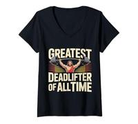 Donna Greatest Deadlifter of all Time - Maglietta con Collo a V