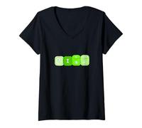 Donna Green Risk It For The Riches Grafica verde Maglietta con Collo a V