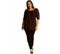 Donna Grembiule Top Plus Misura Pois Lamina Brillantini Party Girocollo Camicia
