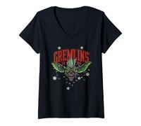 Donna Gremlins Christmas Lights 1984 Maglietta con Collo a V