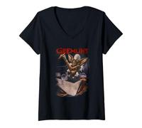 Donna Gremlins Mohawk Poster Maglietta con Collo a V