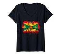 Donna Grenada No Behaviour Bandiera Grenadian Soca Carnival Maglietta con Collo a V