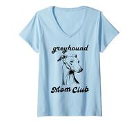 Donna Greyhound Mom Club Maglietta con Collo a V