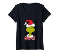 Donna Grinch - Il Sorriso dei Grinchmas Maglietta con Collo a V