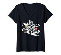 Donna Groovy Im Francesca Fare Francesca Cose Divertente Madre Maglietta con Collo a V