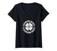 Donna Growing Minds St Patricks Day Insegnante Maglietta con Collo a V