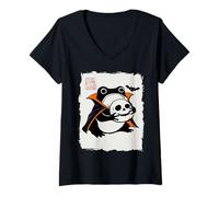 Donna Grumpy Frog Japanese Men Women Kids Halloween Maglietta con Collo a V