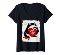 Donna Grumpy Frog Japanese Men Women Kids Mother's Day Maglietta con Collo a V