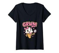 Donna GRWM Ice Cream Lover Dreams - Divertente streamer da dessert Maglietta con Collo a V