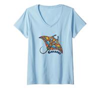 Donna Guam Souvenir/Guam Maglietta con Collo a V