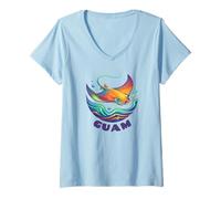 Donna Guam Souvenir/Guam Maglietta con Collo a V
