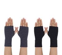 Donna Guanti Senza Dita Caldo a Maglia, Termici Invernali Cashmere Braccio Manicotti Guanto con Foro Pollice Elastico Maglieria Scaldino, Muffole per Ragazza, 2 Paia