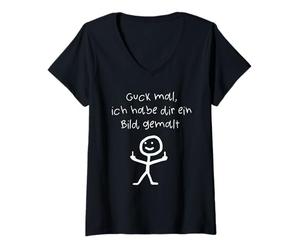 Donna Guarda Tempo Ti Ho Dipinto Una Foto Maglietta con Collo a V