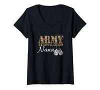 Donna Guardia nazionale dell'esercito Nana Army National Guard Graduazione Nana Maglietta con Collo a V