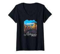 Donna Guatemala Antigua Maglietta con Collo a V