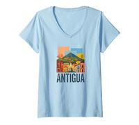 Donna Guatemala Antigua Maglietta con Collo a V