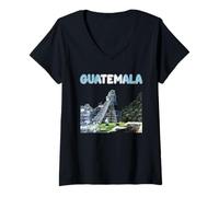 Donna Guatemala Tikal Peten Quetzal Chapin Maya Antigua Guate VOS Maglietta con Collo a V