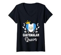 Donna Guatemalan Queen Guatemala Flag Proud Guatemalan Woman Maglietta con Collo a V