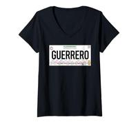 Donna Guerrero México License Plate Aesthetic Mexicans Souvenir Maglietta con Collo a V