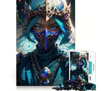 Donna guerriera con maschera,puzzle per adolescenti,1000 pezzi,gioco di memoria,incastro perfetto,nessun pezzo si stacca,gioco per allenare la mente,ideale da portare in viaggio,regalo perfetto