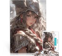 Donna guerriera dai capelli argentati Puzzle da 1000 pezzi per adolescenti Giocattoli da gioco Ogni pezzo è unico - Gioco divertente e stimolante per tutta la famiglia 38x26cm