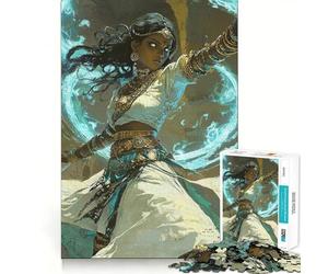Donna guerriera mistica, guaritrice divina Puzzle per adolescenti da 1000 pezzi Gioco per allenare la mente Divertimento rilassante Arte da assemblare Oggetto da collezione (50x75cm)