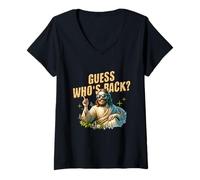 Donna Guess Who’s Back Jesus Tee Maglietta con Collo a V