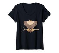 Donna Gufo senza testa Halloween notte uccello costume facile Maglietta con Collo a V