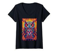 Donna Gufo Spiritual Wings Wisdom Woodland Bird Maglietta con Collo a V