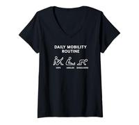 Donna Guida agli Esercizi di Mobilità Quotidiana Design di Routine di Stretching Maglietta con Collo a V