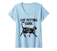 Donna Guida alla Cura del Gatto Maglietta con Collo a V
