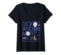 Donna Guida di Viaggio di Rick And Morty Merch Dimension C-137 Maglietta con Collo a V