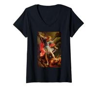 Donna Guido Reni Saint Michael Defeating Satan Maglietta con Collo a V
