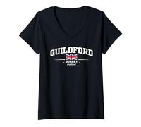 Donna Guildford England Maglietta con Collo a V