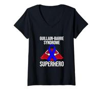 Donna Guillain-Barre Sindrome Supereroe Survivor Warrior Fighter Maglietta con Collo a V