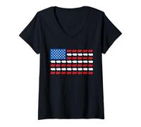 Donna Guinea Pig Bandiera Americana Patriottica 4 luglio Pet Lover Maglietta con Collo a V