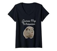 Donna Guinea Pig Whisperer - Cavia Americana Maglietta con Collo a V