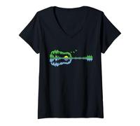 Donna Guitar Lake Shadow Country Music Guitarist Musician Teacher Maglietta con Collo a V