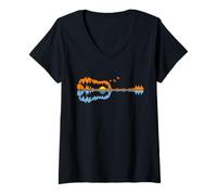Donna Guitar Lake Shadow Country Music Guitarist Musician Teacher Maglietta con Collo a V